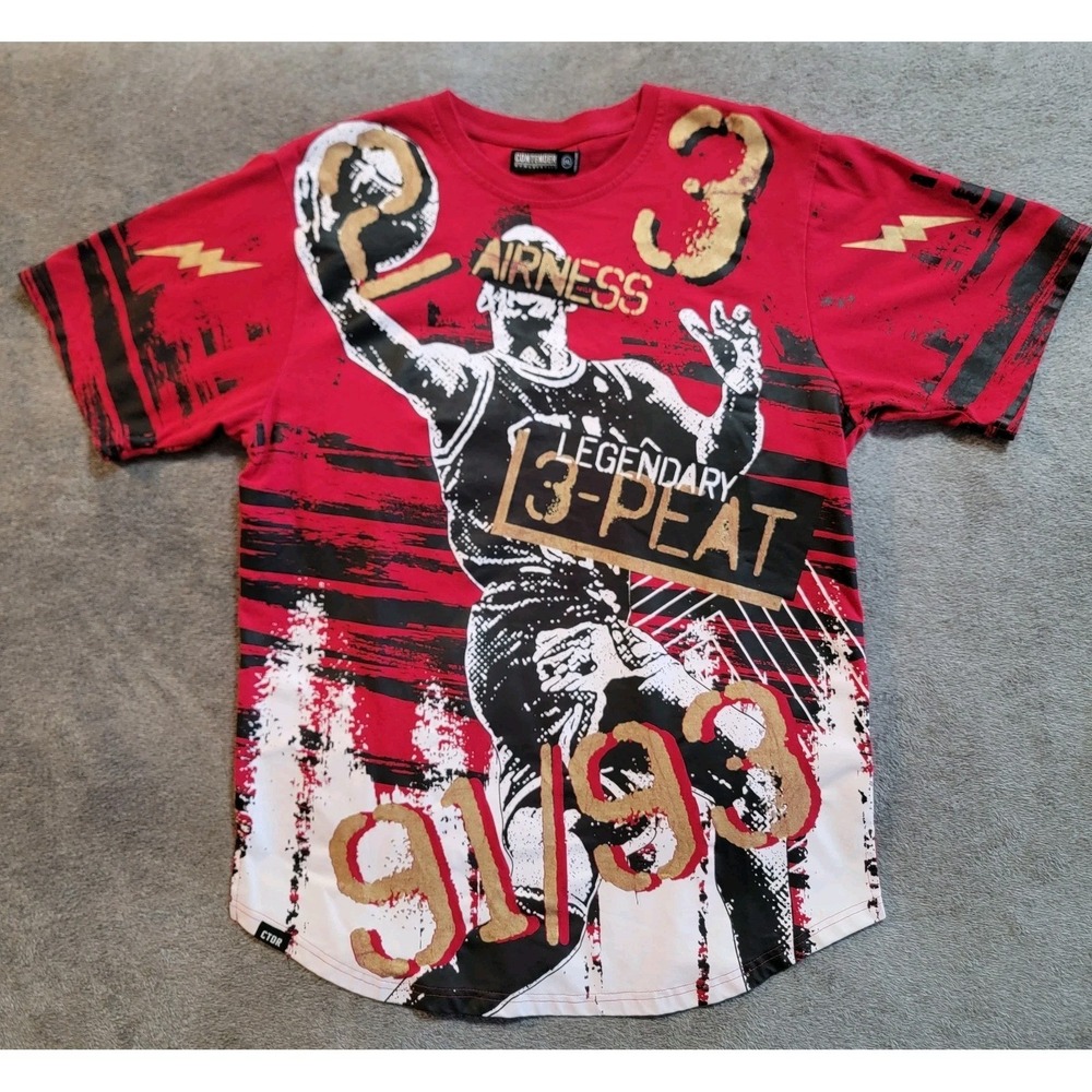 Contender Men's Micheal Jordan 23 Legendary 3-Peat 91/93 T-Shirt Size 2XL